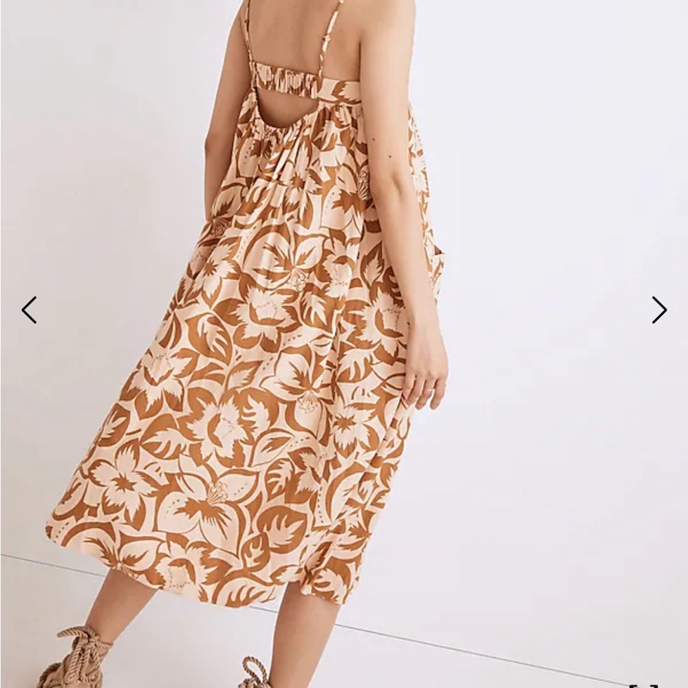 Madewell linen blend cami midi dress